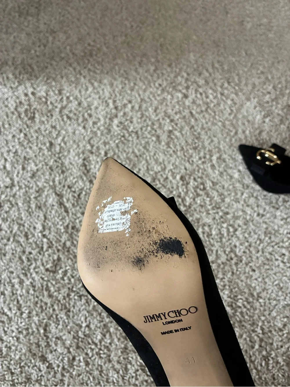 Jimmy Choo Black Pointed Toe Bow Pumps with Gold CC Emblem - Picture 3 of 12